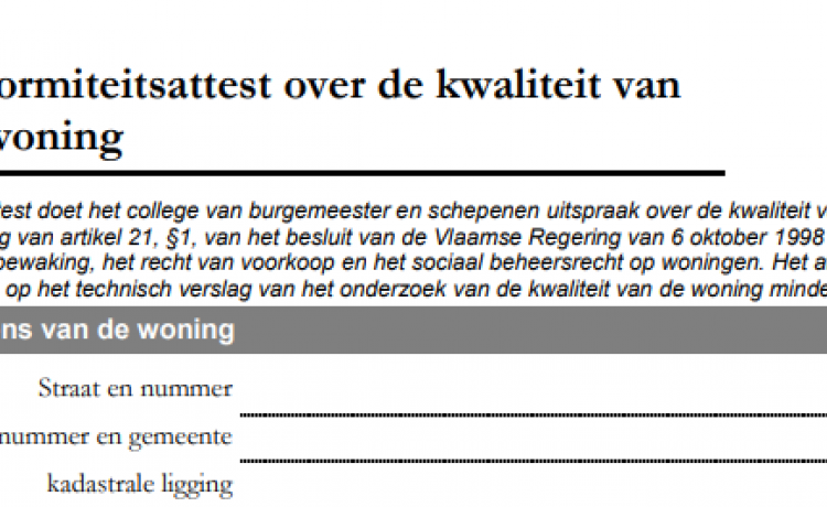 Conformiteitsattest in bepaalde gemeenten verplicht