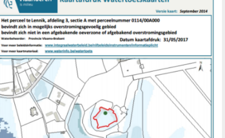 Kaart overstromingsgevoelige gebieden aangepast