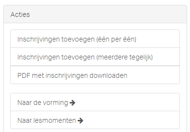 Inschrijvingen toevoegen: meerdere tegelijk